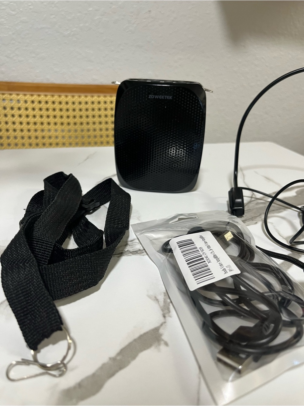 Black Portable Voice Amplifier with Strap